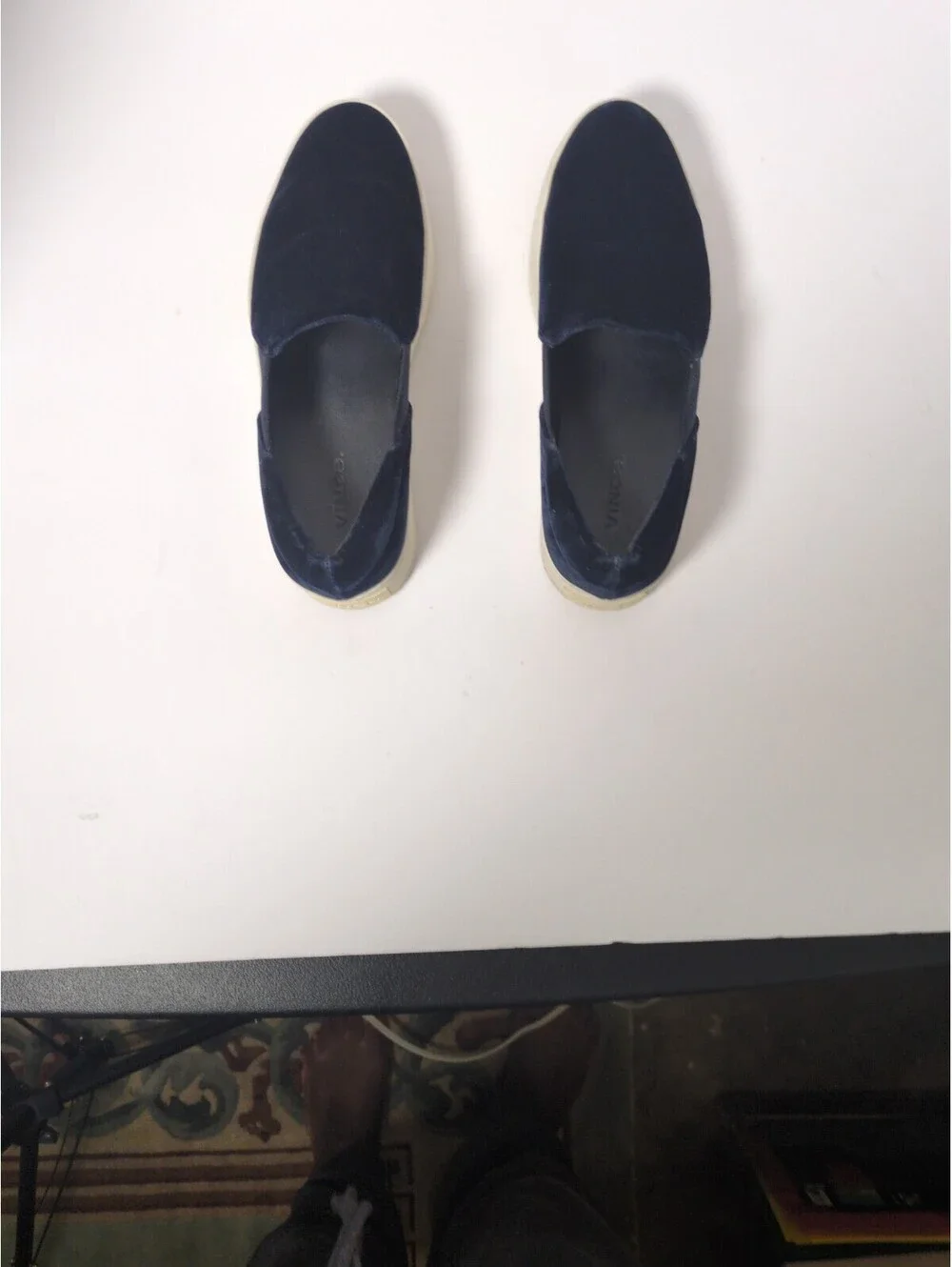Vince California Black Suede Platform Slip On Sneakers Women's Sz 5